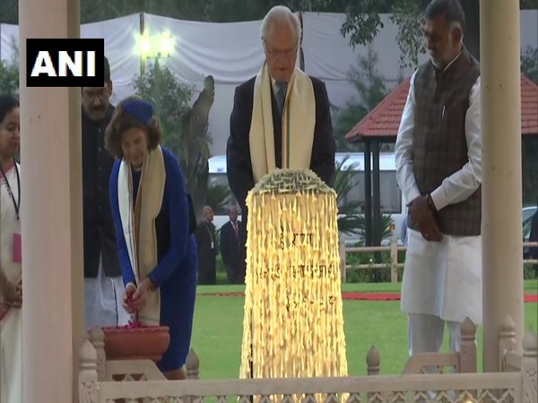 The Swedish Royal Couple at Gandhi Smriti on Monday