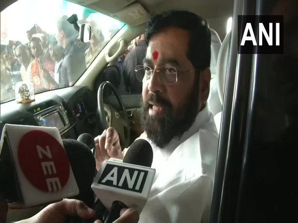 Shiv Sena leader Eknath Shinde in Mumbai on Sunday. Photo/ANI