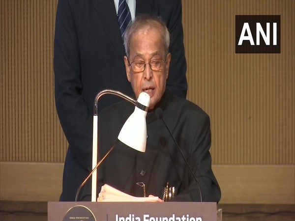Former President Pranab Mukherjee delivering the second Atal Bihari Memorial lecture in New Delhi on Monday. Photo/ANI