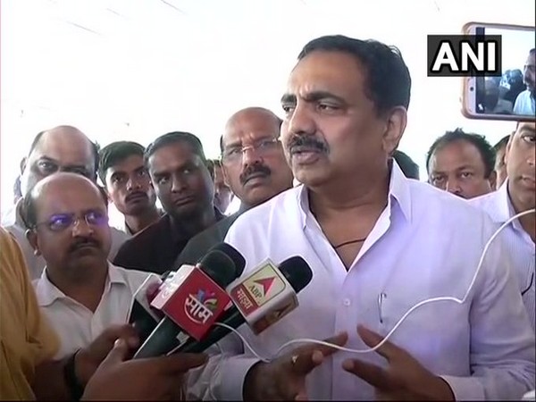 Maharashtra Cabinet Minister and Nationalist Congress Party (NCP) leader Jayant Patil speaking to media persons on Thursday (Photo/ANI)