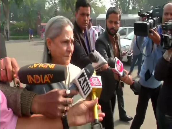 Samajwadi Party MP, Jaya Bachchan speaks to media in New Delhi on Friday [Photo/ANI]