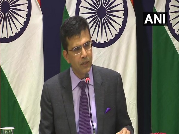 MEA spokesperson Raveesh Kumar speaking to reporters in New Delhi on Friday.