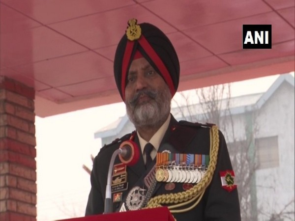 Chinar Corps Commander Lieutenant General KJS Dhillon in Srinagar on Saturday. Photo/ANI
