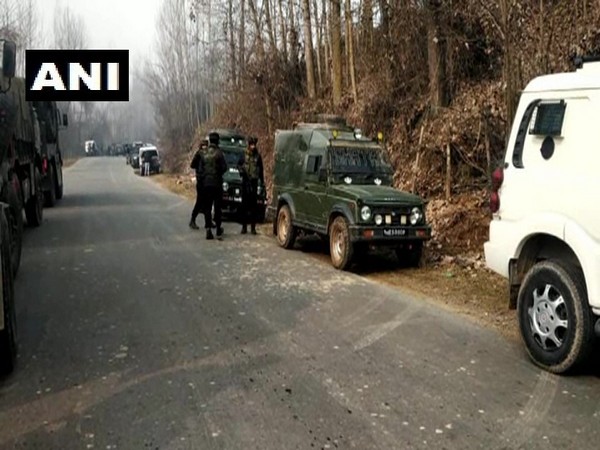 Security forces in Baramulla district of Jammu and Kashmir on Saturday.