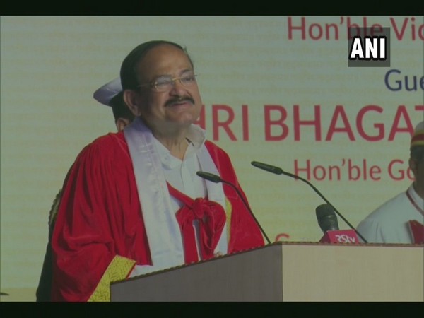 Vice President M Venkaiah Naidu addressing a convocation in Pune on Sunday. Photo/ANI