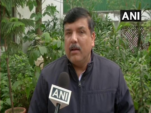 AAP MP Sanjay Singh speaking to ANI on Sunday. Photo/ANI