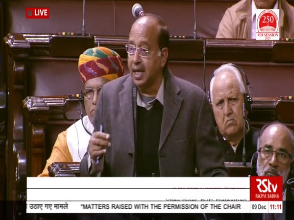 BJP leader Vijay Goel speaking in the Rajya Sabha on Monday.