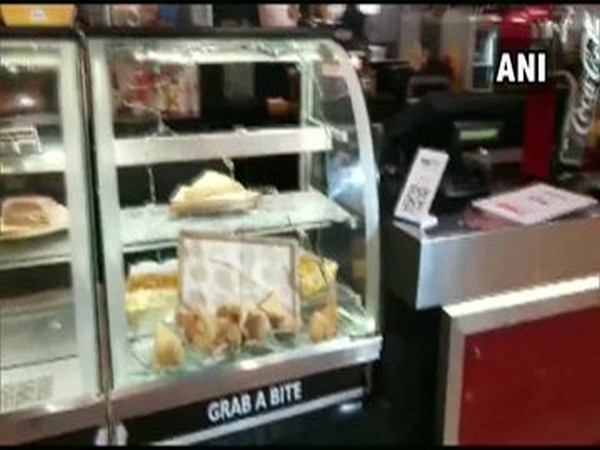 The vandalized theater in Jaipur on Monday.