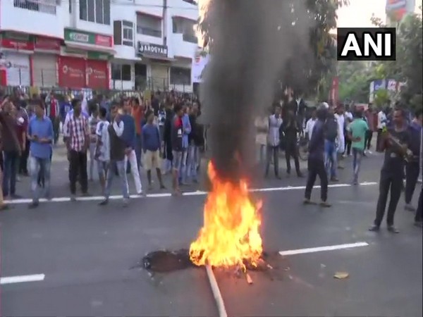 Local citizens protesting against CAB in Guwahati on Tuesday.
