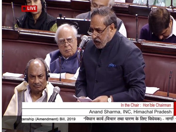 Congress leader Anand Sharma in Rajya Sabha on Wednesday (Photo Credits: RSTV)