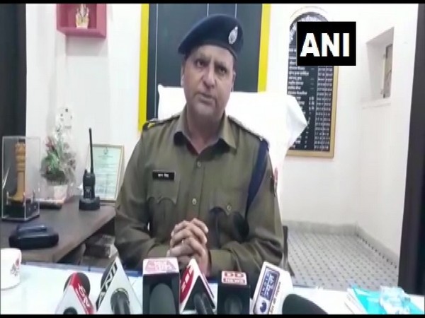 Deputy Superintendent of Police Gyan Prakash Chaudhary talking to reporters in Jhunjhunu, Rajasthan on Tuesday. Photo/ANI