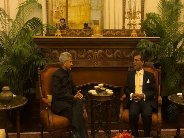 External Affairs Minister S Jaishankar with Speaker of People's Majlis of the Maldives Mohamed Nasheed on Friday