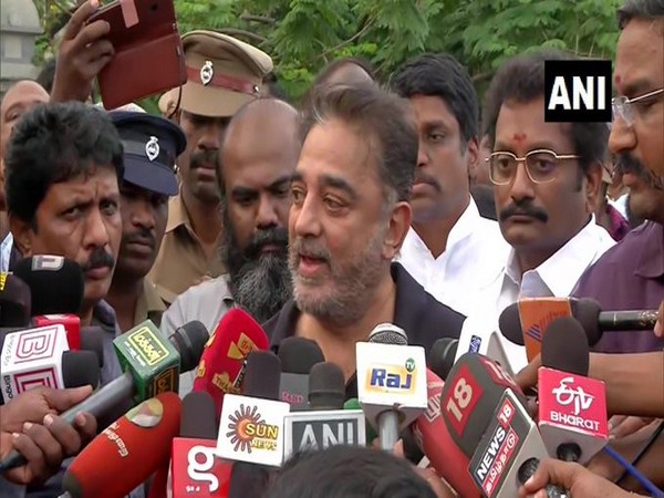 Actor turned politician Kamal Haasan speaking to reporters in Chennai. Photo/ANI