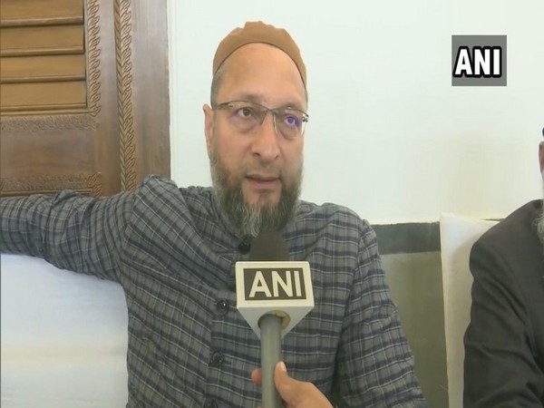 All India Majlis-e-Ittehad-ul-Muslimeen President Asaduddin Owaisi speaks to ANI in Hyderabad on Friday [Photo/ANI]