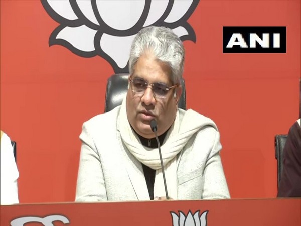 BJP general secretary Bhupender Yadav addressing a press conference in New Delhi on Saturday. Photo/ANI