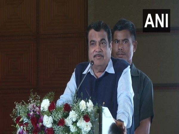 Union Minister Nitin Gadkari speaking at an event in Nagpur on Sunday. Photo/ANI