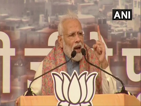Prime Minister Narendra Modi at a rally in Delhi on Sunday. Photo/ANI