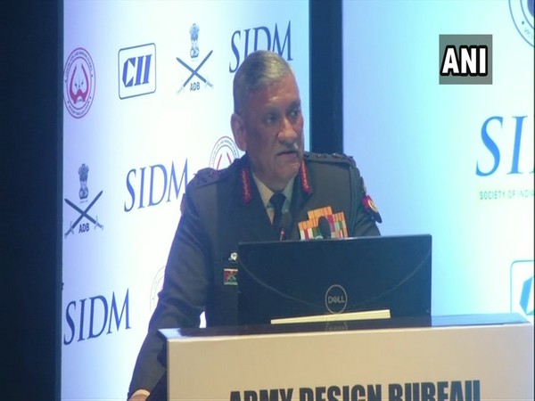 General Bipin Rawat addressing an event in New Delhi on Monday. Photo/ANI