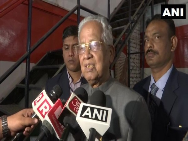Congress leader Tarun Gogoi speaking to reporters in Guwahati on Friday. Photo/ANI