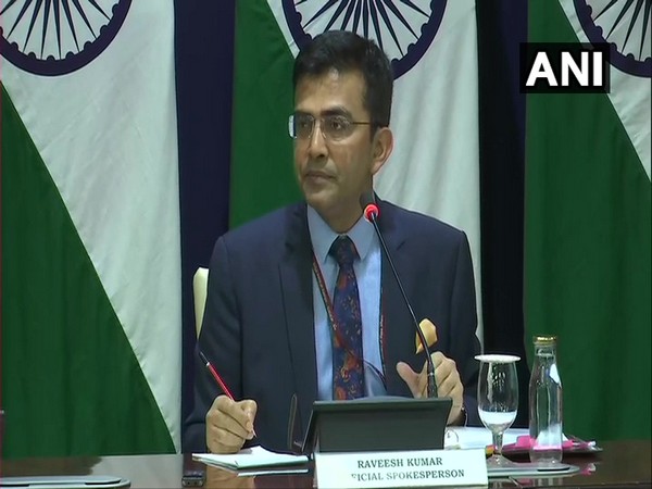 MEA spokesperson Raveesh Kumar addressing reporters during his weekly briefing