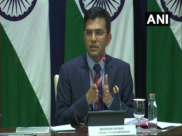 MEA spokesperson Raveesh Kumar speaking to reporters in New Delhi on Thursday.