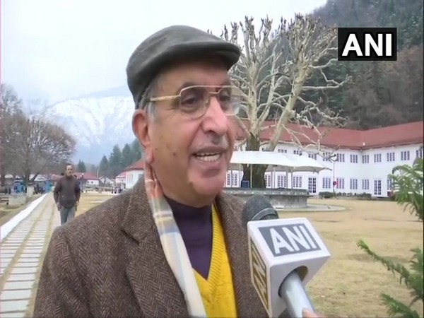 Former J&K Minister Ghulam Hasan Mir speaking to ANI after meeting foreign envoys on Thursday