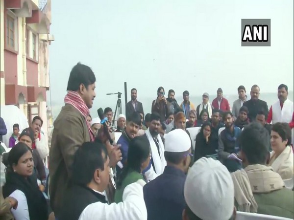 Congress leader Priyanka Gandhi Vadra interacting with BHU students and civil society members in Varanasi on Friday.