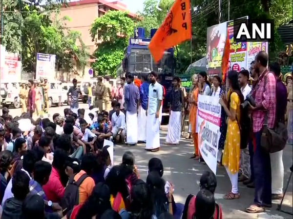 ABVP rally in Thiruvananthapuram, Kerala on Friday. Photo/ANI