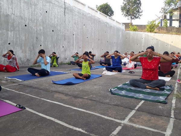 Navy organises  Yoga Camps onboard Naval units and in residential areas. Photo/ANI