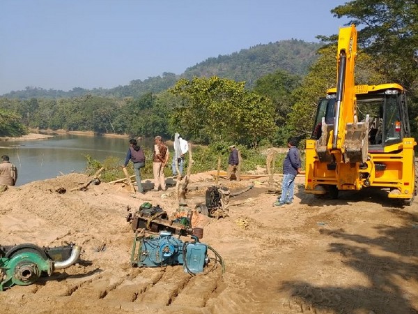 The five sand mounds were believed to be hotbeds of illegal extraction in Assam's Kamrup district. Photo/ANI