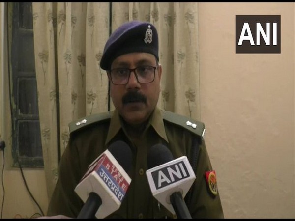 ASP Madhuban Singh talking to reporters in Sitapur, Uttar Pradesh on Wednesday.