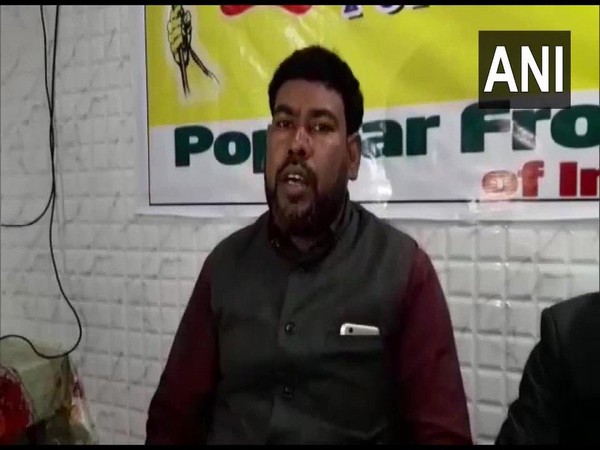 West Bengal PFI President Hasibul Islam talking to reporters on Thursday. Photo/ANI