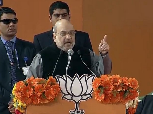 Home Minister Amit Shah addressing a public gathering in Delhi on Sunday [Photo/ANI]