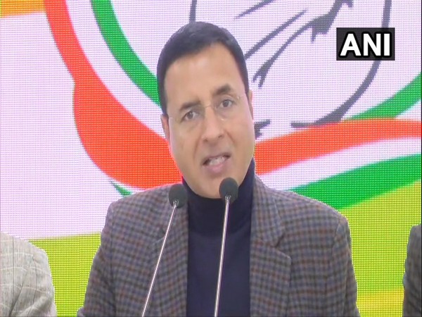 Congress national spokesperson Randeep Singh Surjewala addressing a press conference inNew delhi on Monday. (Photo/ANI)