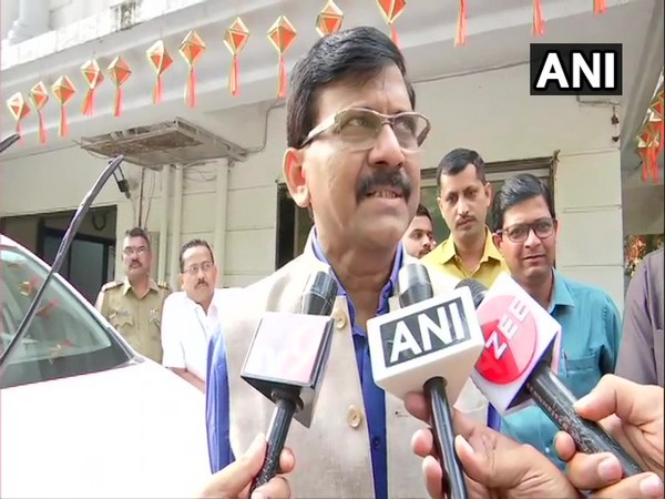 Shiv Sena leader Sanjay Raut speaking to media in Mumbai on Monday. Photo/ANI