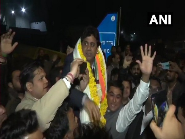 BJP candidate Sunil Yadav after filing nomination papers from New Delhi constituency on Tuesday. (Photo/ANI)