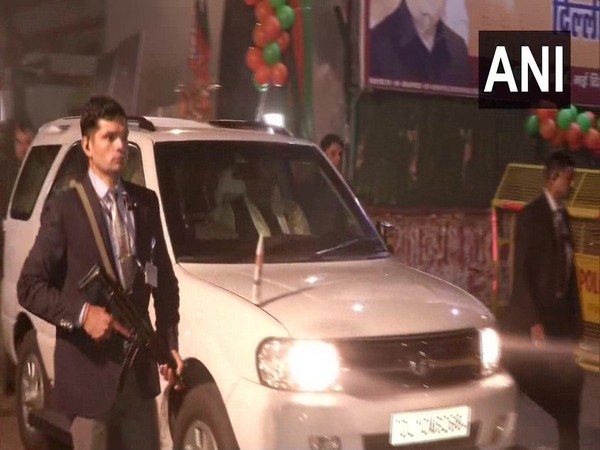 Union Home Minister Amit Shah leave from the Delhi BJP office after the meeting.