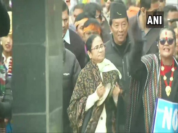 West Bengal Chief Minister Mamata Banerjee during anti-CAA protest march in Darjeeling, West Bengal on Wednesday. (Photo/ANI)