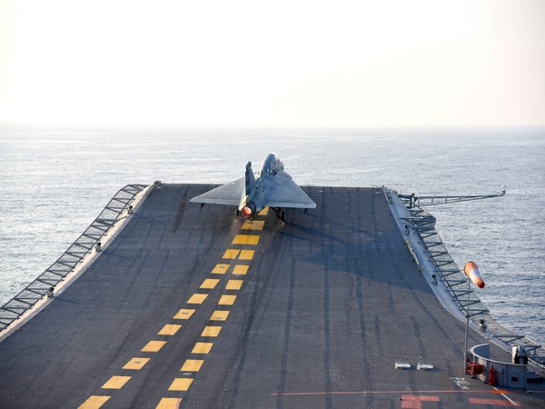 The developmental LCA MK1 taking off from INS Vikramaditya on Sunday.