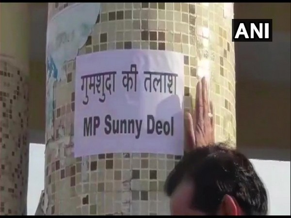 Punjab: 'Missing' posters of Sunny Deol, BJP MP from Gurdaspur constituency, seen in Pathankot. 