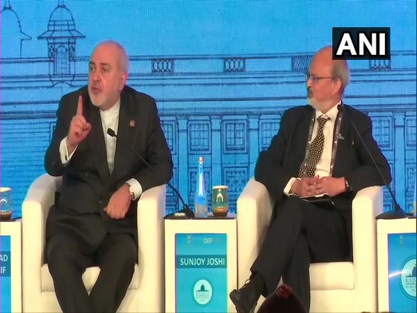 Iranian Foreign Minister Javad Zarif speaking at the Raisina Dialogue 2020 in New Delhi on Wednesday.