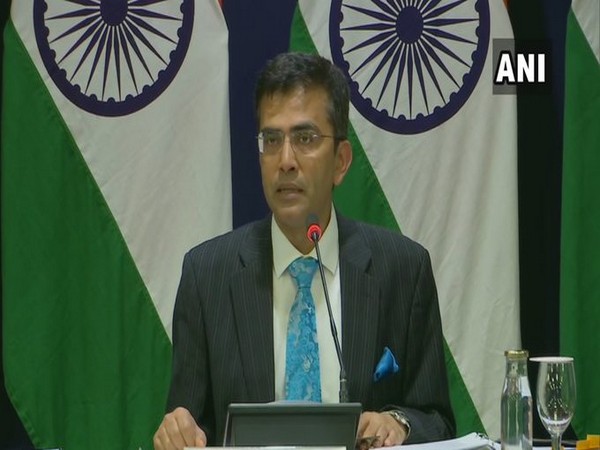 Ministry of External Affairs spokesperson Raveesh Kumar speaking to reporters in New Delhi on Thursday. Photo/ANI 