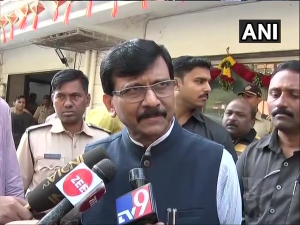 Shiv Sena leader Sanjay Raut speaking to media persons on Saturday (Photo/ANI)