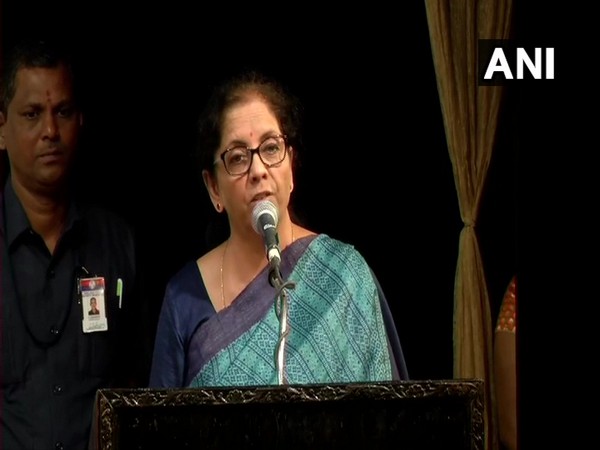 Finance Minister Nirmala Sitharaman speaking at an event in Chennai on Sunday. Photo/ANI