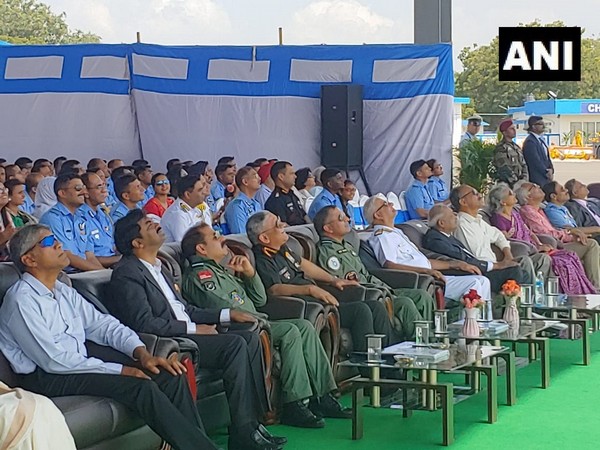 Chief of Defence Staff General Bipin Rawat (centre), Air Force chief Air Chief Marshal RKS Bhadauria and DRDO chairman G Satheesh Reddy at the Sukhoi-30MKI fighter induction ceremony