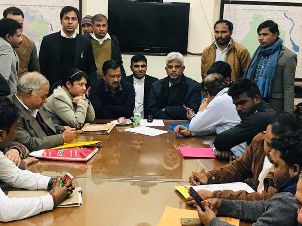 Delhi Chief Minister Arvind Kejriwal at office of the Returning Officer. (Photo/ANI)