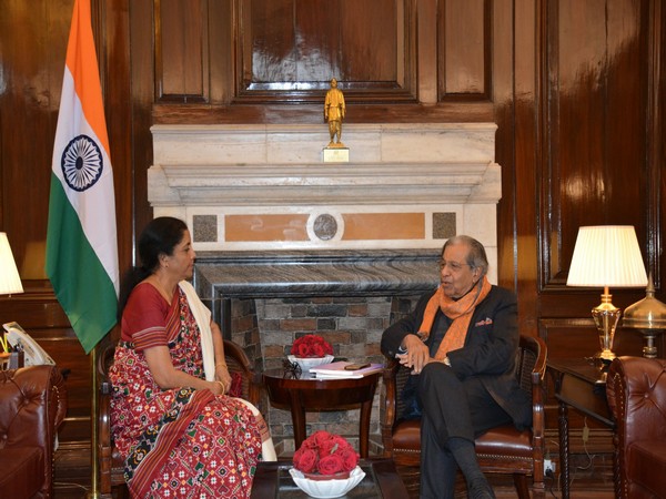 15th Finance Commission Chairman NK Singh met Finance Minister Nirmala Sitharaman on Tuesday in New Delhi. Photo/Twitter