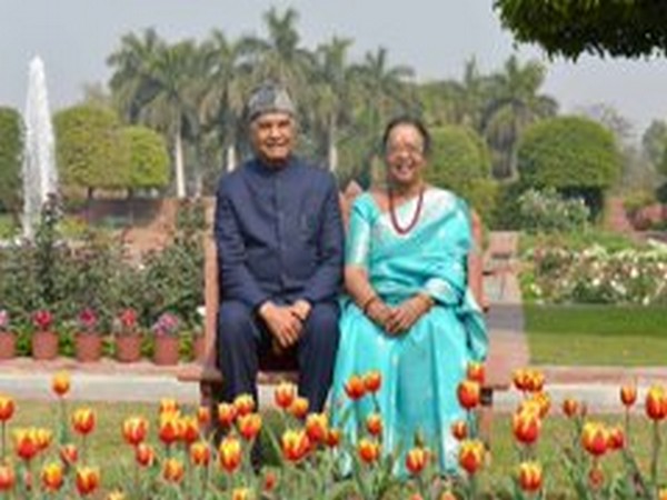 President Ram Nath Kovind along with his wife Savita Kovind at Rashtrapati Bhavan on Tuesday.