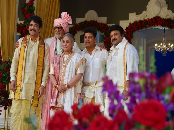 (L-R)Actors Akkineni Nagarjuna, Amitabh Bachchan, Jaya Bachchan, Shiva Rajkumar and Jaya (Image Source: Twitter)