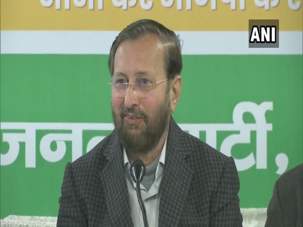 Union Minister Prakash Javadekar addressing a press conferenec in New Delhi on Friday. (Photo/ANI)